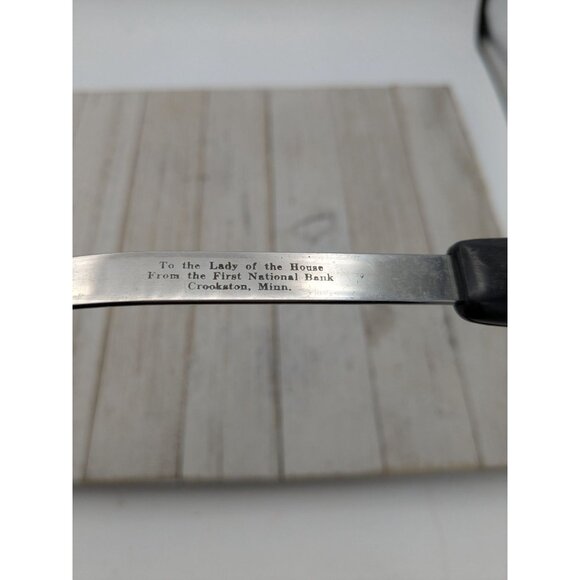 USA Stainless Steel Meat Fork 2 Wide Prong 12 1/2" Black Handle Vintage - Picture 8 of 9